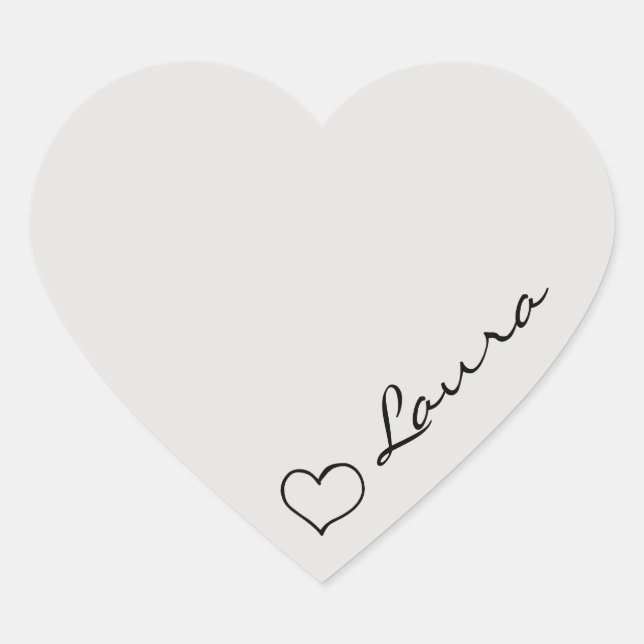 Adesivo Personalizado com Nome em Script Coração (Frente)