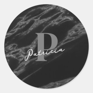 Adesivo Personalizado com o nome Marble Negro inicial