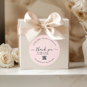 Adesivo Personalizado Cor-de-Rosa Esbranquiçado Agradecend