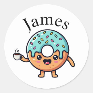 Adesivo Personalizado Cute Kawaii Donut Amante de