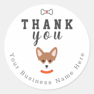 Adesivo Personalizado Da Cara De Cachorro, Muito Obrigado