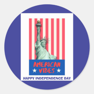 Adesivo Personalizado da Liberdade de Estátua "Vibes Ameri