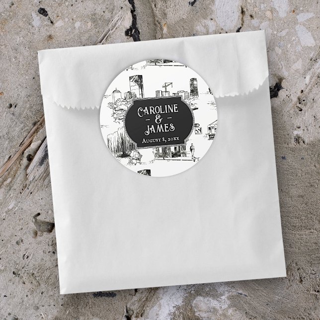 Adesivo Personalizado de 3" para Casamento de Bost (Criador carregado)