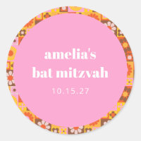 Personalizado de Bat Mitzvah Laranja Cor-de-Rosa C