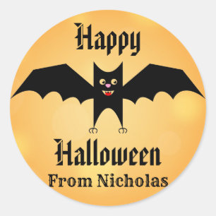 Adesivo Personalizado de Bat Preto Cujo Dia das Bruxas