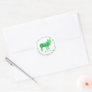 Adesivo personalizado de bulldog francês verde pas
