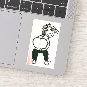 ADESIVO PERSONALIZADO DE BUNDA NUA AO MOSTRAR A LU