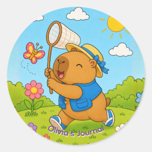 Adesivo Personalizado de Capivara Kawaii Fofa