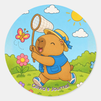 Adesivo Personalizado de Capivara Kawaii Fofa
