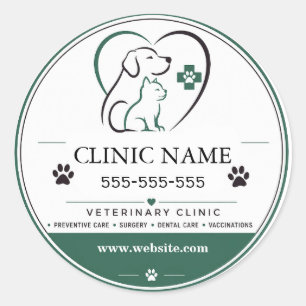 Adesivo personalizado de clínica veterinária para