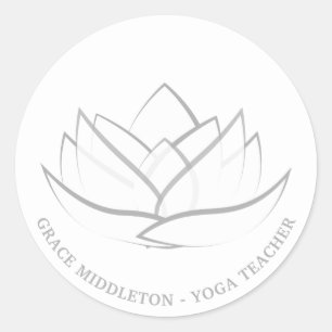 Adesivo Personalizado de Flor de Lotus Simples e Elegante