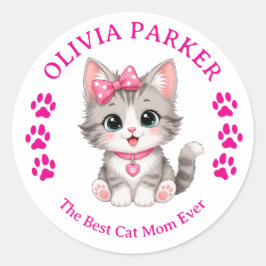 Adesivo Personalizado de Gata Mãe com Nome Persona