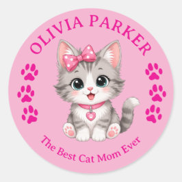 Adesivo Personalizado de Gata Mãe com Nome Persona