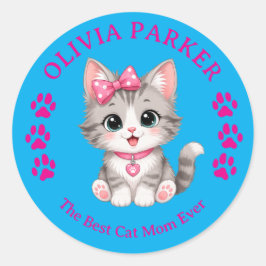 Adesivo Personalizado de Gata Mãe com Nome Persona