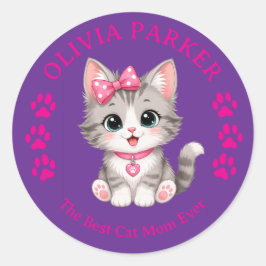 Adesivo Personalizado de Gata Mãe com Nome Persona