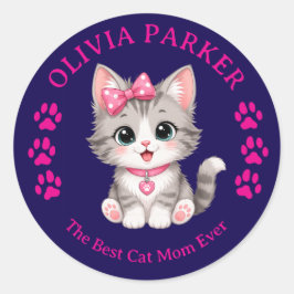 Adesivo Personalizado de Gata Mãe com Nome Persona