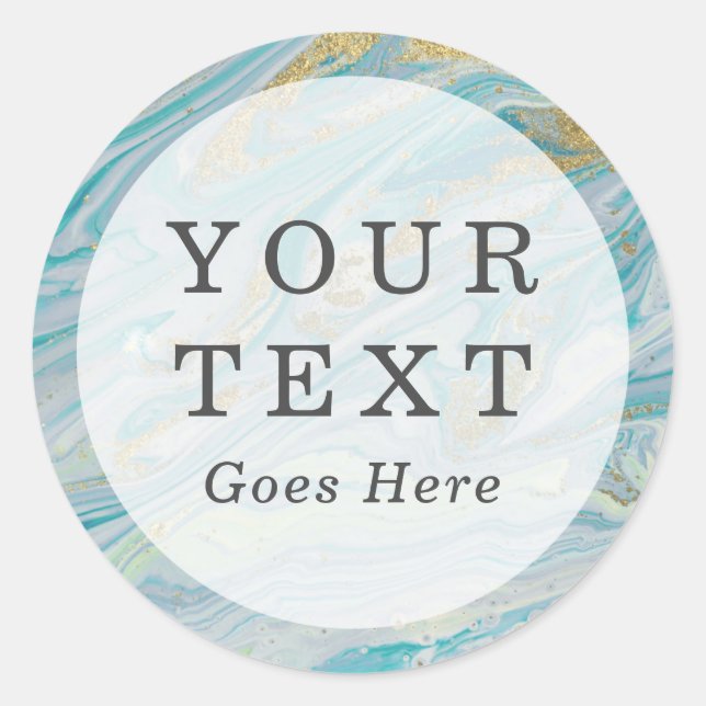 Adesivo Personalizado de Geodo Agato de Turquesa e Marble  (Frente)