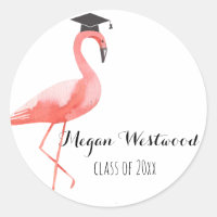 Adesivo personalizado de graduação engraçado flami