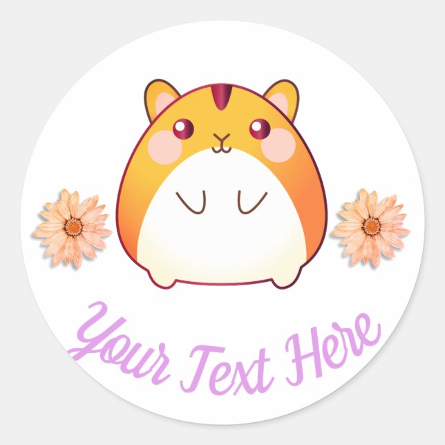 Adesivo Personalizado de Hamster Kawaii Cute (Frente)