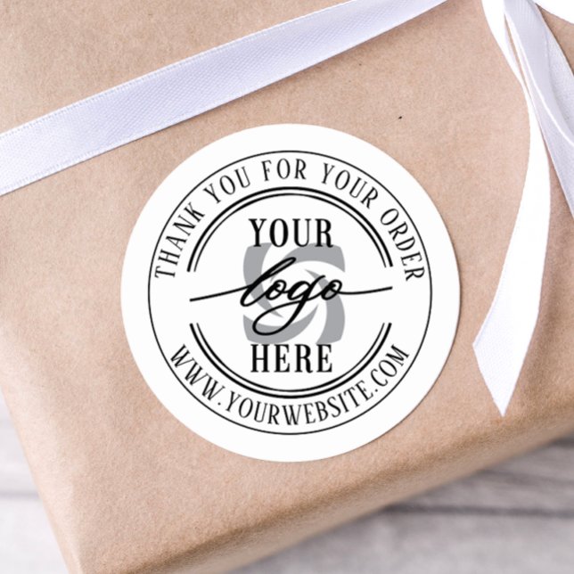 Adesivo Personalizado de logotipo comercial mínimo simples (Criador carregado)