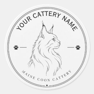 Adesivo Personalizado de Maine Coon Cattery