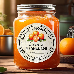 Adesivo personalizado de marmelada de laranja com