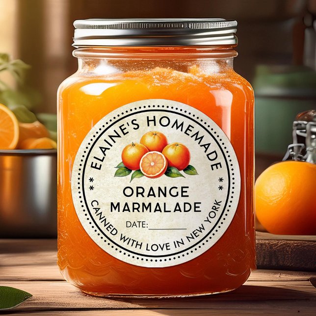 Adesivo personalizado de marmelada de laranja com  (Criador carregado)