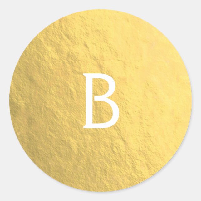 Adesivo Personalizado de Monograma Moderno Elegante de Fol (Frente)