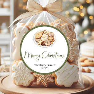Adesivo Personalizado de Natal Chic Neutro Nome da