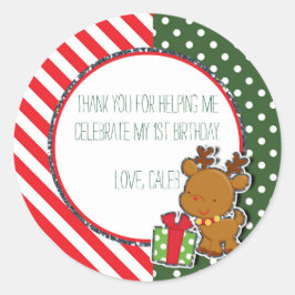 Adesivo Personalizado de Natal com Rena para Anive