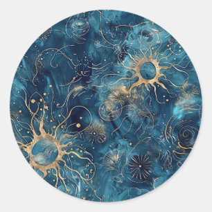 Adesivo Personalizado de Nebulosa de Abstrato Azul