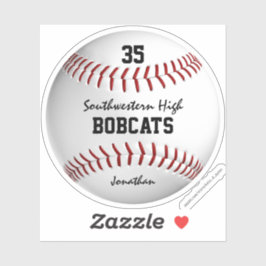 adesivo personalizado de nome do jogador de softba