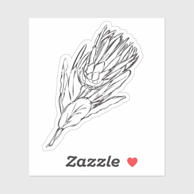 Adesivo personalizado de Protea Black & White I (Folha)