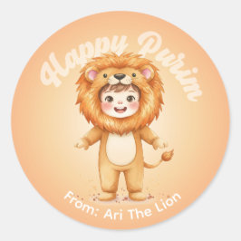 Adesivo Personalizado de Purim – Tema Leão