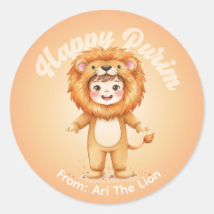Adesivo Personalizado de Purim – Tema Leão