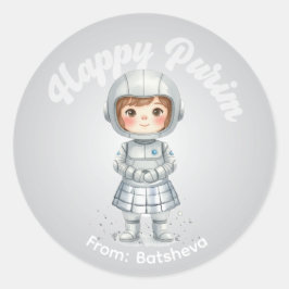 Adesivo Personalizado de Purim – Tema Robô