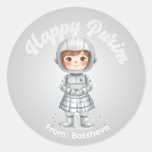 Adesivo Personalizado de Purim – Tema Robô