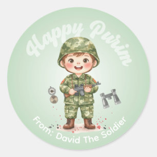 Adesivo Personalizado de Purim – Tema Soldado
