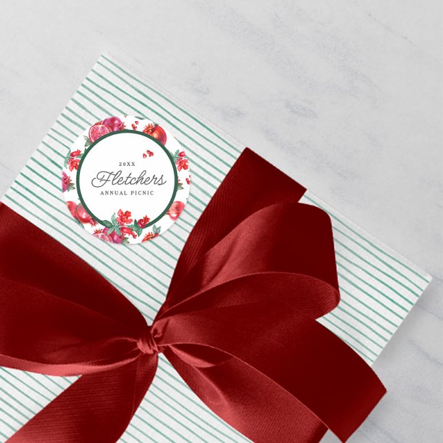 Adesivo Personalizado de romã botânico (Criador carregado)