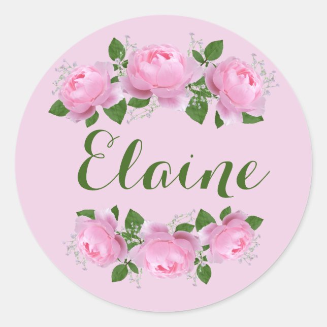 Adesivo Personalizado de Rosas Cor-de-Rosa   (Frente)