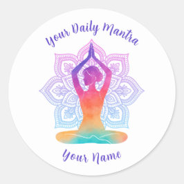 Adesivo Personalizado de Yoga com Nome e Mantra