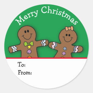 Adesivo Personalizado do Gingerpão de Natal Verde