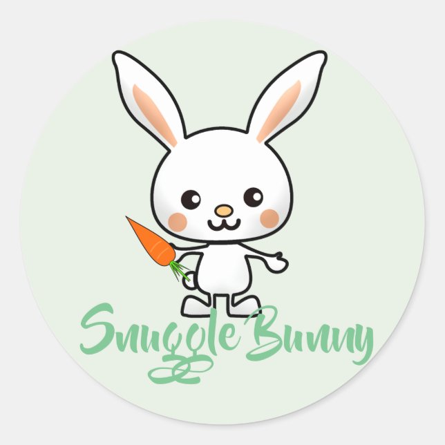 Adesivo Personalizado do Snuggle Bunny Kawaii (Frente)