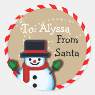 Adesivo Personalizado dos Papais noeis Snowman Matte