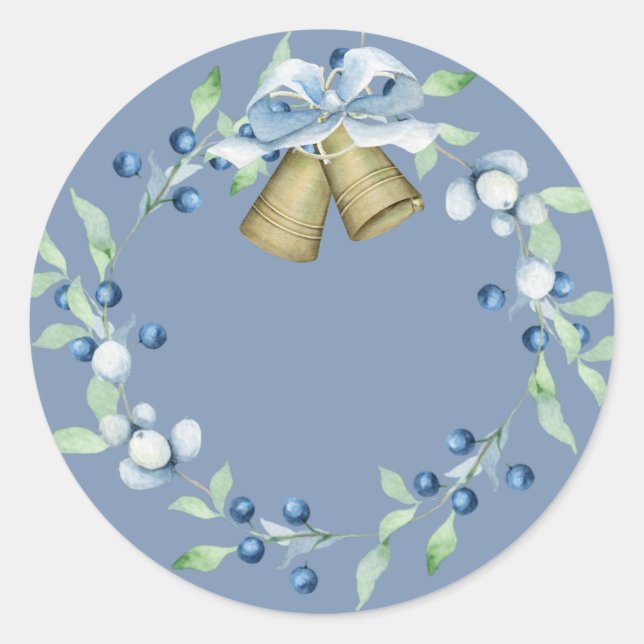 Adesivo Personalizado Elegante de Script Azul bonito (Frente)