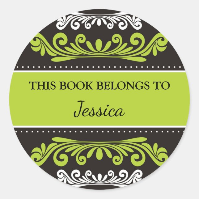 Adesivo Personalizado Este Livro Pertence Ao Verde (Frente)