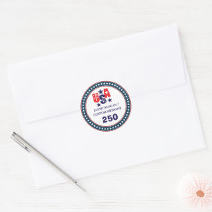 Adesivo Personalizado EUA 250 Aniversário América
