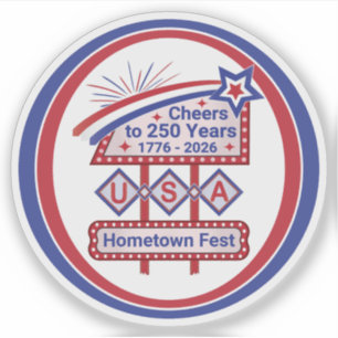 Adesivo Personalizado EUA 250 – Marquee Retrô Patriótico