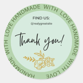 Adesivo Personalizado Fabricado À Mão Com Amor Obrigado