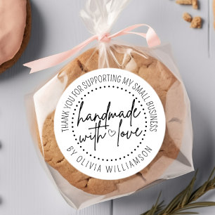 Adesivo Personalizado Fabricado À Mão Com Amor Obrigado Pe